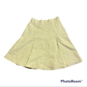 Pale Pastel Yellow Pleated Club Monaco Skirt